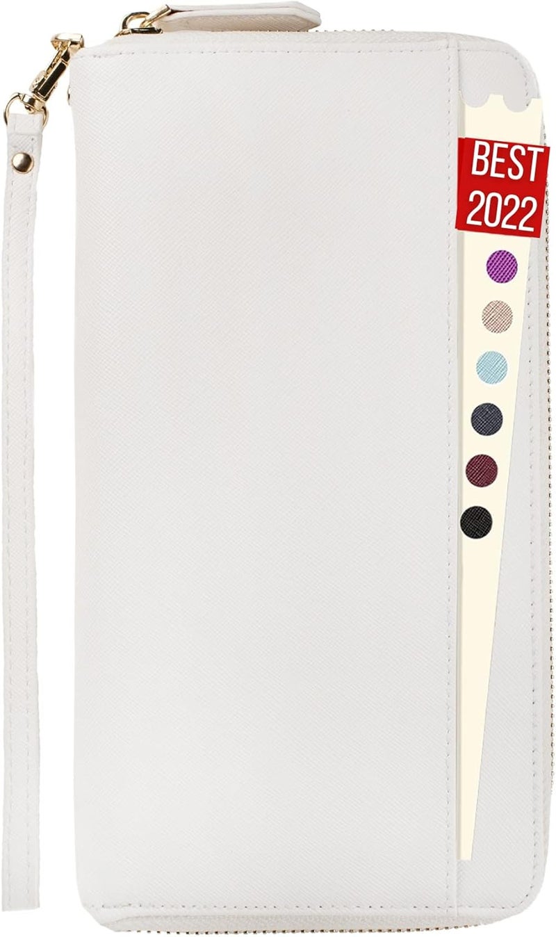 Apadi Travel Document Organizer - RFID Passport Wallet Case Family Holder Id Wristlet - Image 1